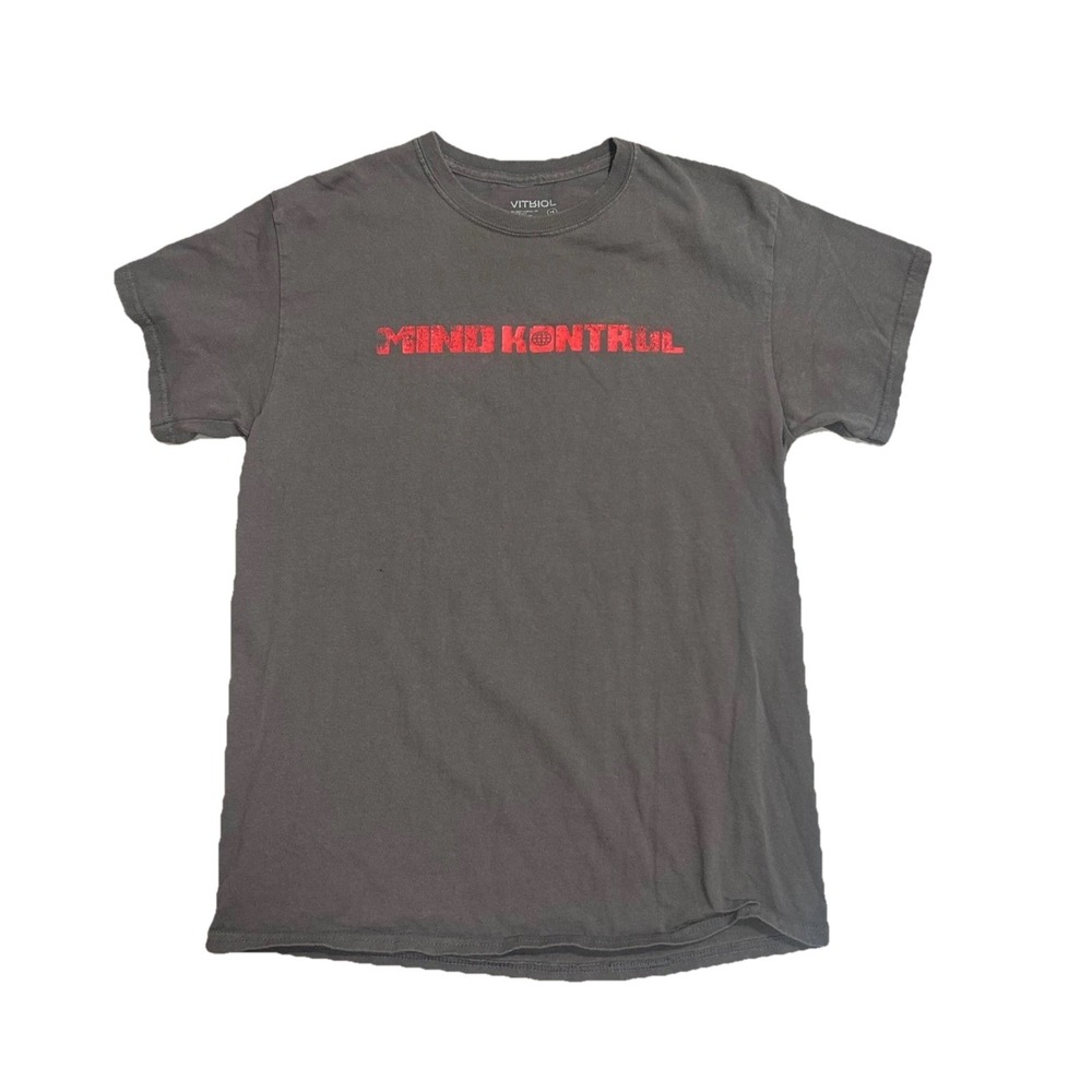 Vitriol Mind Kontrol MK-Ultra Graphic T-Shirt Charcoal Red Mens Medium